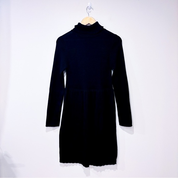 ADRIANNA PAPELL Black turtleneck knit dress - Picture 1 of 8